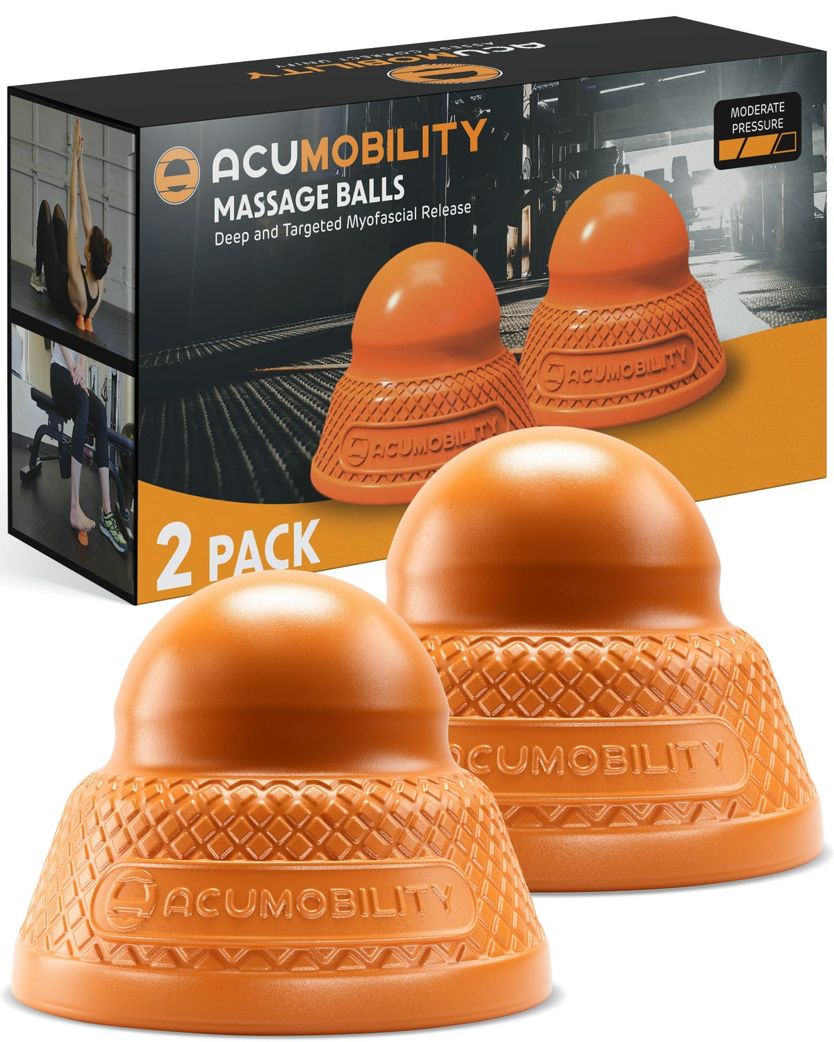 Acumobility Massage Ball Roller 2 Pack - Trigger Point - Massage Balls