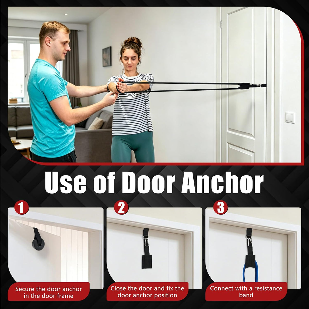 Resistance Bands with Door Anchor, Pull Up Assistance Bands for Working Out