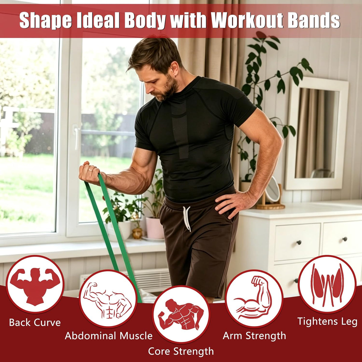 Resistance Bands with Door Anchor, Pull Up Assistance Bands for Working Out