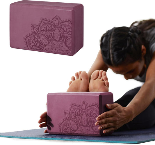 Gaiam Yoga Block - Supportive Latex-Free Eva Foam - Soft Non-Slip Surface with Beveled Edges for Yoga, Pilates, Meditation
