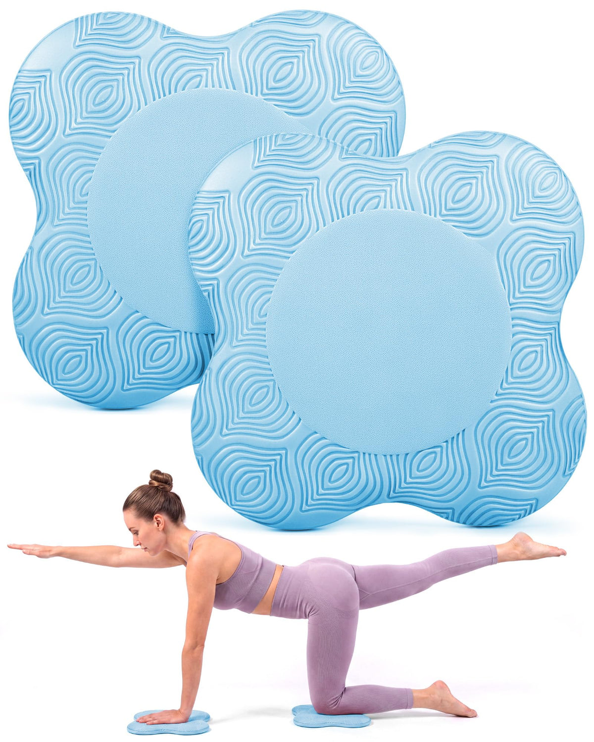 2-4 Pack Yoga Knee Pads, TPE Cushion for Pilates Exercise