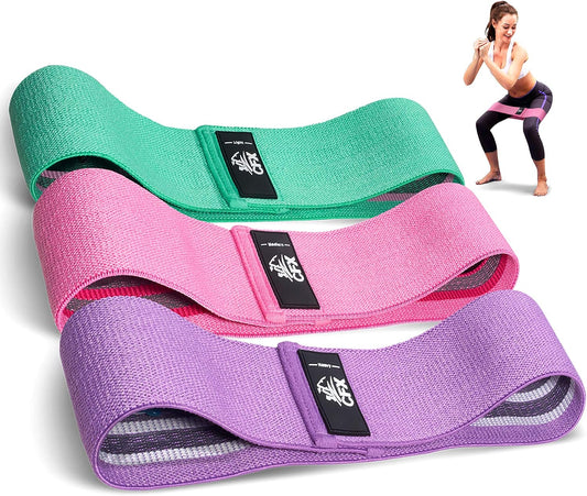 CFX Resistance Bands Set, Exercise Bands with Non-Slip Design for Hips & Glutes, 3 Levels Workout Bands for Women and Men, Booty Bands for Home Fitness, Yoga, Pilates
