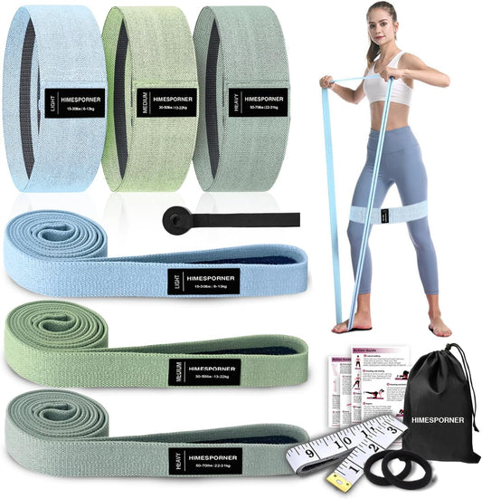 HIMESPORNER 9 PCS Fabric Resistance Bands Set for Working Out
