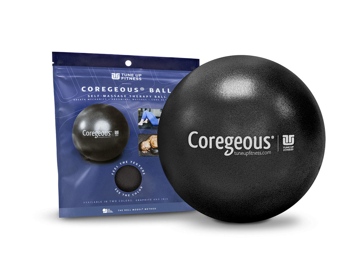 Tune Up Fitness – Coregeous Ball | Psoas Release Tool, Abdominal, Belly & Lower Back Release | Core Ball, Exercise Ball for Low Back, Stress & Digestive Relief, Improved Breathing & Sleep (Iris)