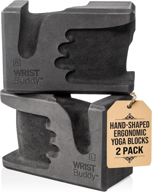 WRISTBuddy® Yoga Blocks 2 Pack, High Density Non-Slip, Hand-Shaped Design