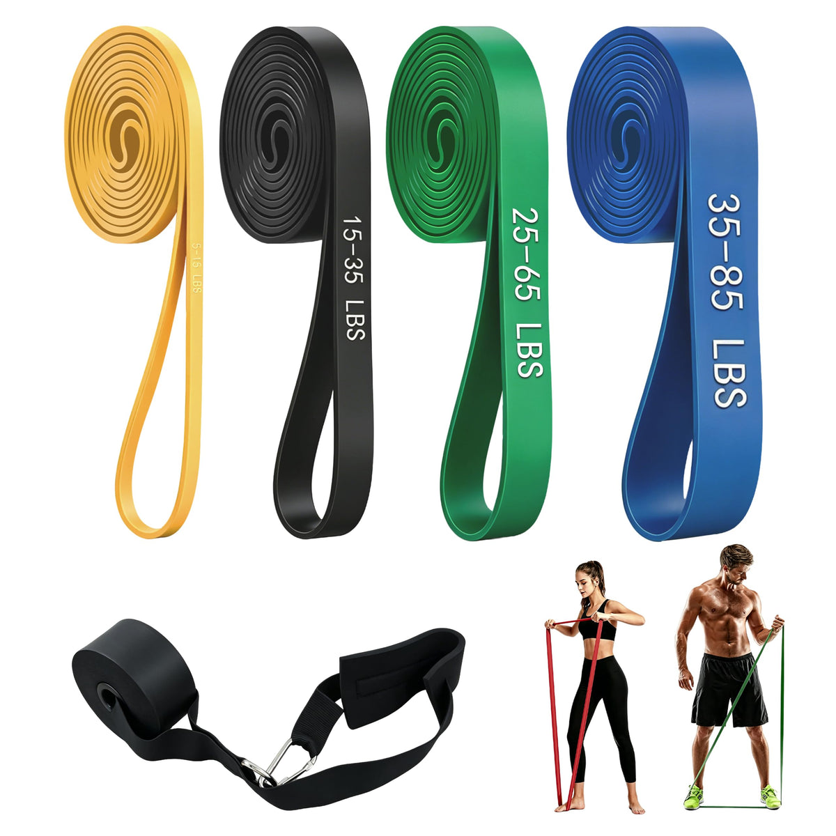 Resistance Bands with Door Anchor, Pull Up Assistance Bands for Working Out