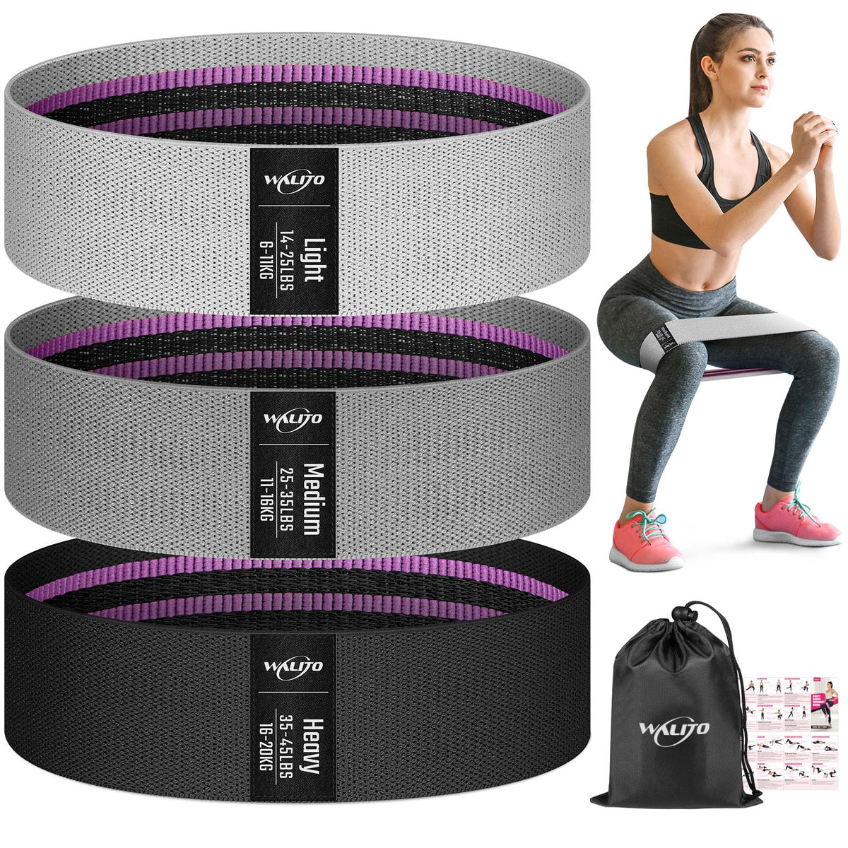 Fabric Resistance Bands for Working Out, Exercise Bands for Glutes and Legs