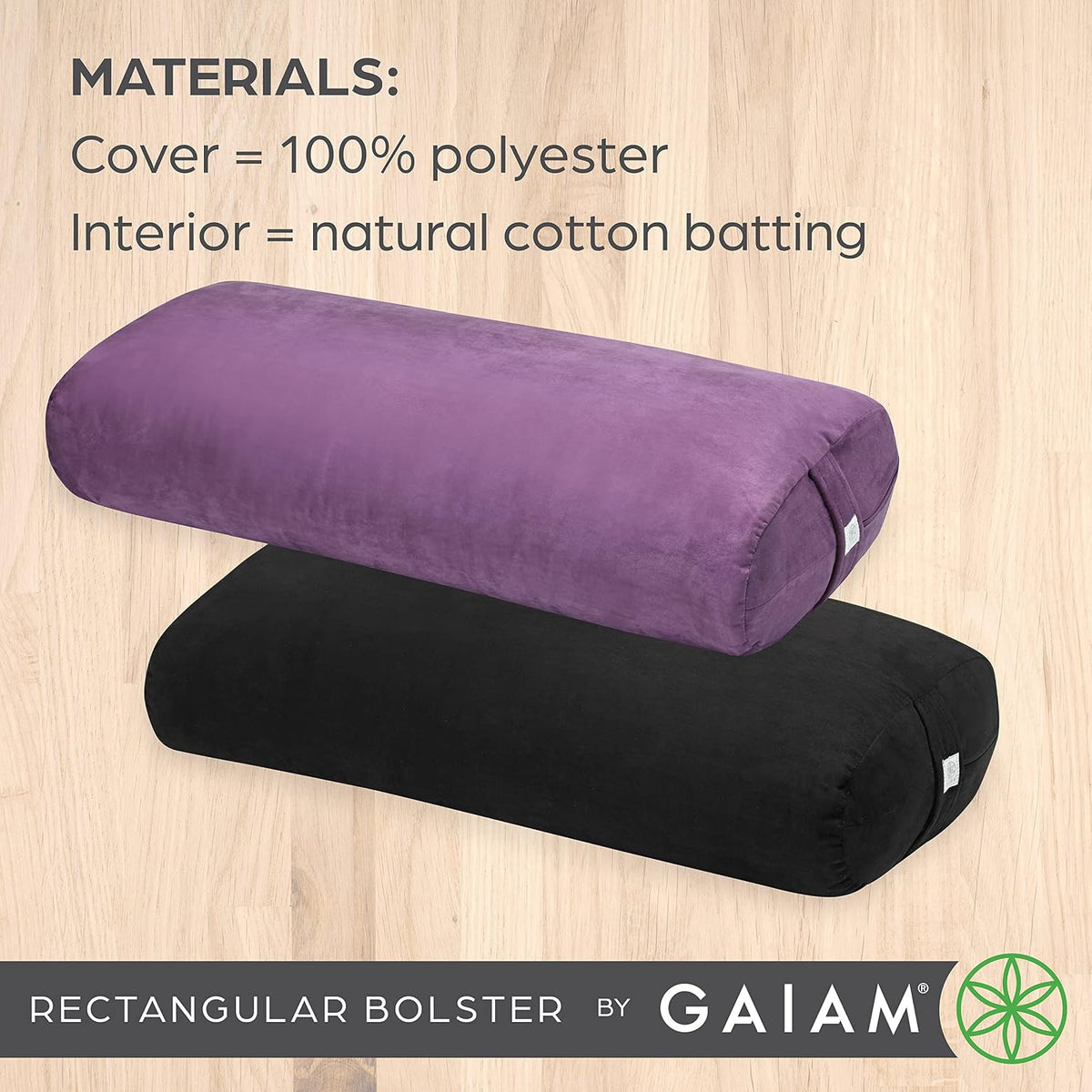 Gaiam Yoga Bolster Pillow, Supportive Cushion for Restorative Yoga