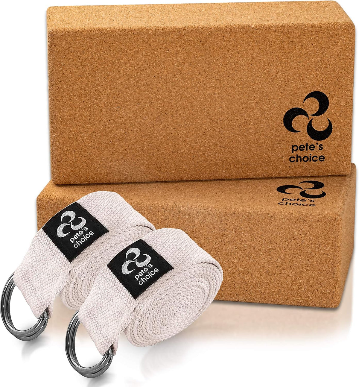 Stretching Straps and Yoga Blocks - Yoga Beginner Kit for Pilates & Gym