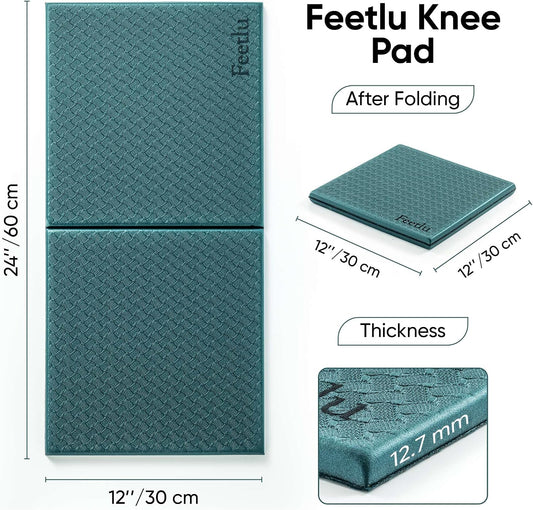 Yoga Knee Pad Cushion Exercise Knee Pad Folding, 1/2" Thick 24"x12" Eliminate Pain During Yoga or Exercise Workout– Extra Thick Padding& Support for Yoga Pilates, Fitness Exercise